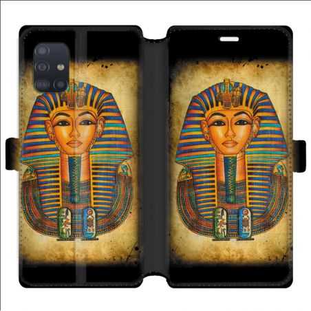 Housse cuir portefeuille pour Samsung Galaxy A51 Egypte Pharaon