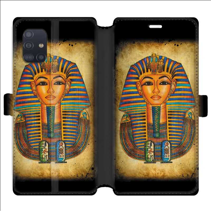 Housse cuir portefeuille pour Samsung Galaxy A51 Egypte Pharaon