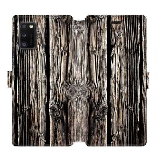 Housse cuir portefeuille pour Samsung Galaxy A41 Texture bois