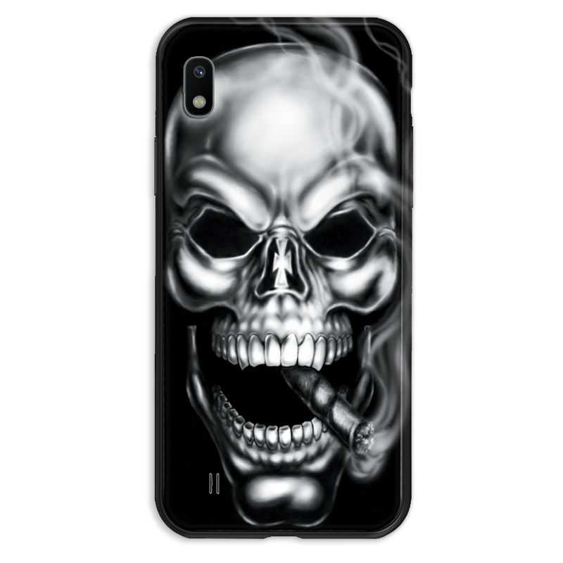 Coque pour Samsung Galaxy A10 tete de mort Fume