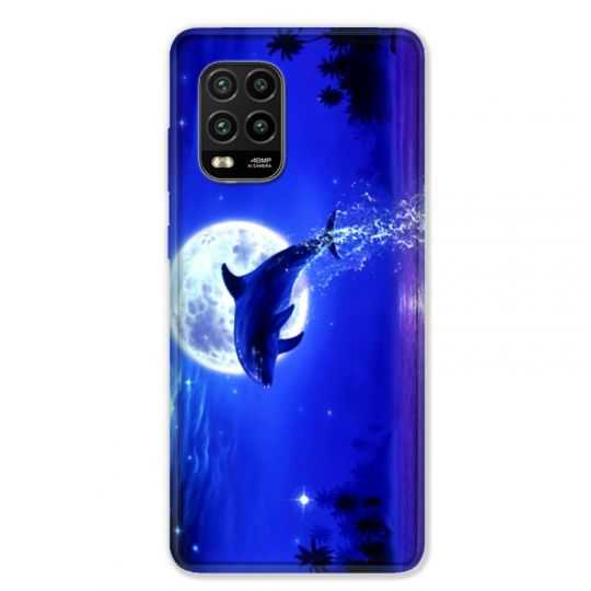 Coque pour Xiaomi Mi 10 Lite 5G - Dauphin lune