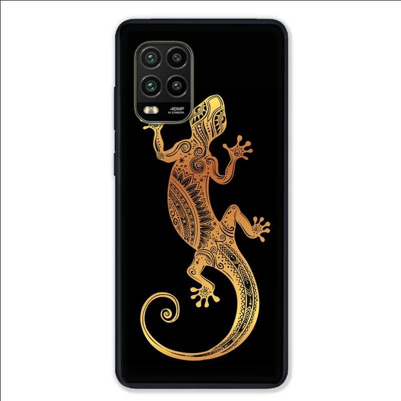 Coque pour Xiaomi Mi 10 Lite 5G - Animaux Maori lezard noir