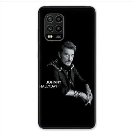 Coque pour Xiaomi Mi 10 Lite 5G - Johnny Hallyday Noir