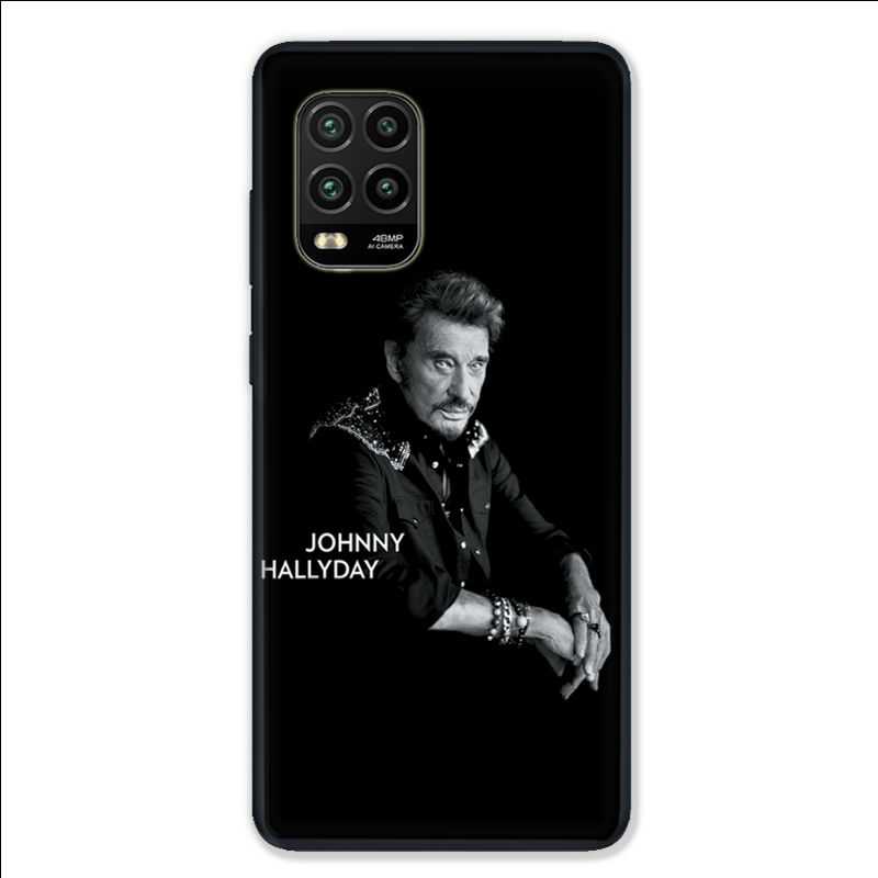 Coque pour Xiaomi Mi 10 Lite 5G - Johnny Hallyday Noir