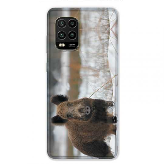Coque pour Xiaomi Mi 10 Lite 5G - chasse sanglier Neige