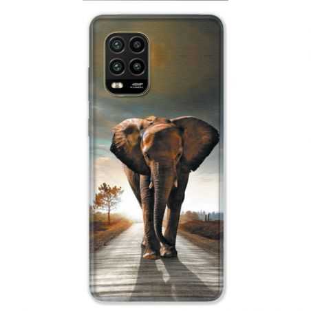 Coque pour Xiaomi Mi 10 Lite 5G - savane Elephant route