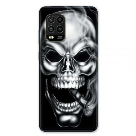 Coque pour Xiaomi Mi 10 Lite 5G - tete de mort Fume