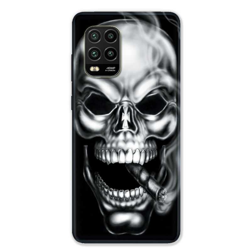 Coque pour Xiaomi Mi 10 Lite 5G - tete de mort Fume