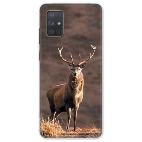 Coque pour Samsung Galaxy A51 chasse chevreuil Blanc