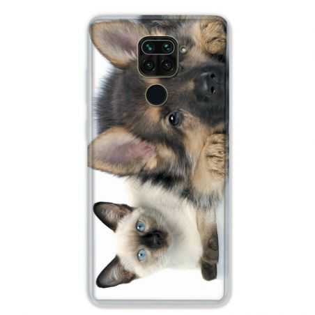 Coque pour Xiaomi Redmi Note 9 - Chien vs chat