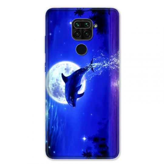 Coque pour Xiaomi Redmi Note 9 - Dauphin lune