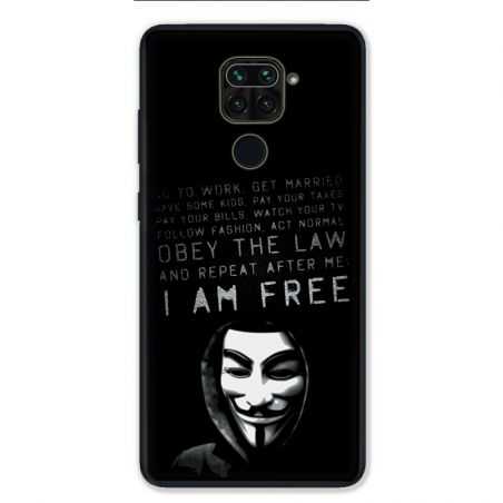 Coque pour Xiaomi Redmi Note 9 - Anonymous I am free