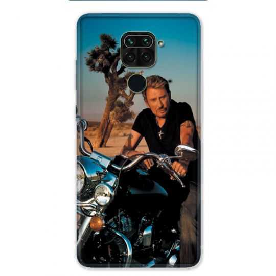 Coque pour Xiaomi Redmi Note 9 - Johnny Hallyday Moto
