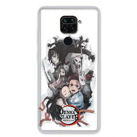 Coque pour Xiaomi Redmi Note 9 - Manga demon Slayer Blanc