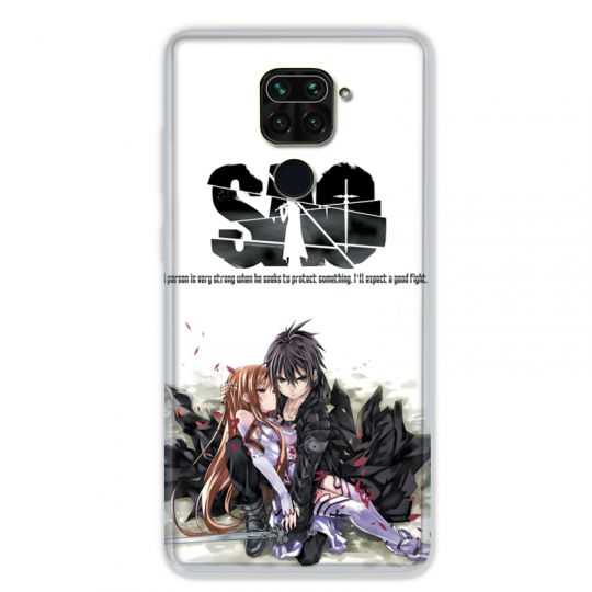 Coque pour Xiaomi Redmi Note 9 - Manga SAO sword Art Online blanc