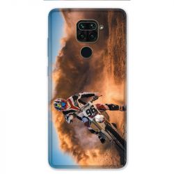 Coque pour Xiaomi Redmi Note 9 - Moto Cross Blanc