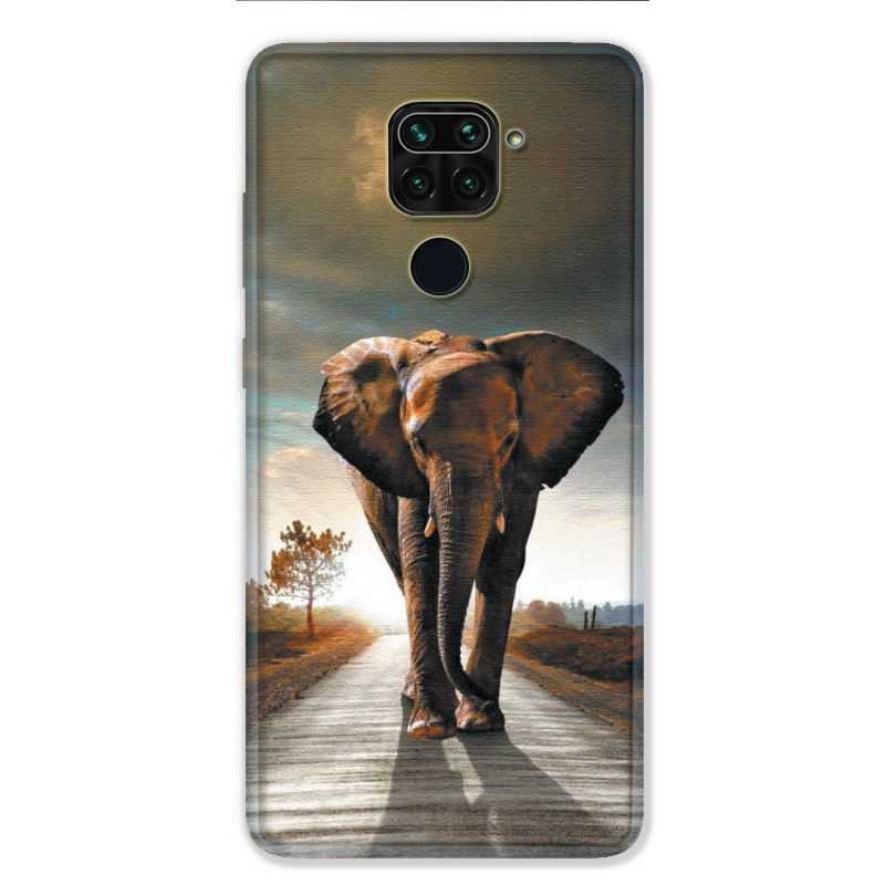 Coque pour Xiaomi Redmi Note 9 - savane Elephant route