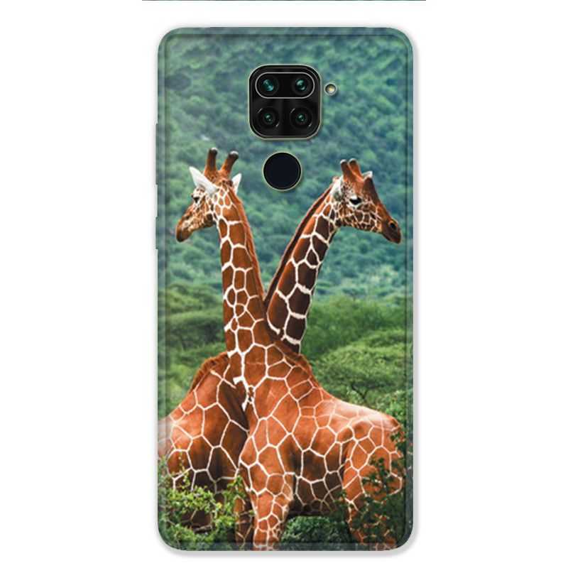 Coque pour Xiaomi Redmi Note 9 - savane Girafe Duo