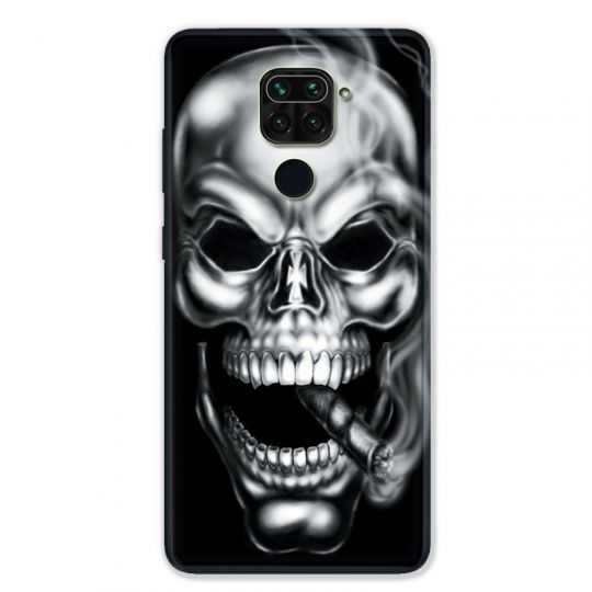 Coque pour Xiaomi Redmi Note 9 - tete de mort Fume