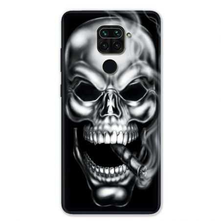 Coque pour Xiaomi Redmi Note 9 - tete de mort Fume