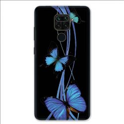 Coque pour Xiaomi Redmi Note 9 - papillons bleu