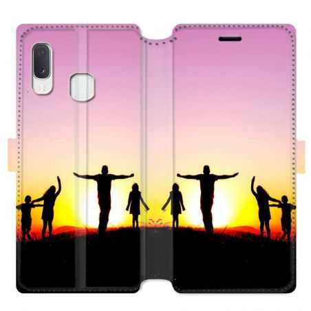 Housse cuir portefeuille pour Samsung Galaxy A20e personnalisee recto / verso
