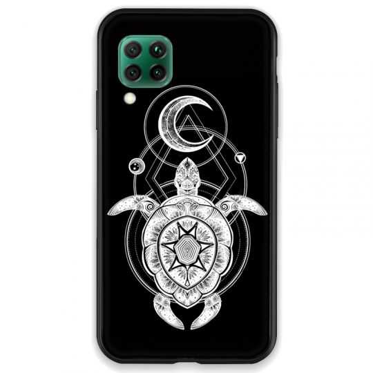 Coque pour Huawei P40 LITE Animaux Maori Tortue noir