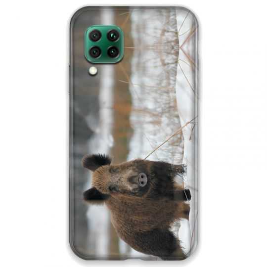 Coque pour Huawei P40 LITE chasse sanglier Neige
