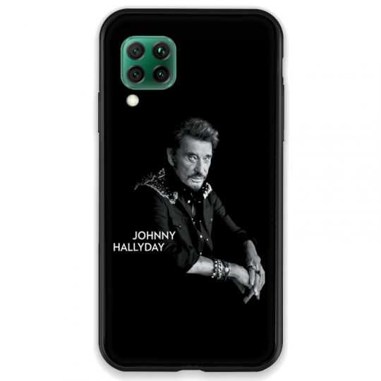 Coque pour Huawei P40 LITE Johnny Hallyday Noir