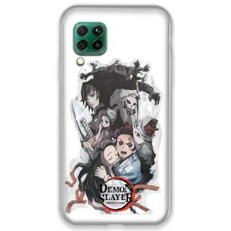 Coque pour Huawei P40 LITE Manga demon Slayer Blanc