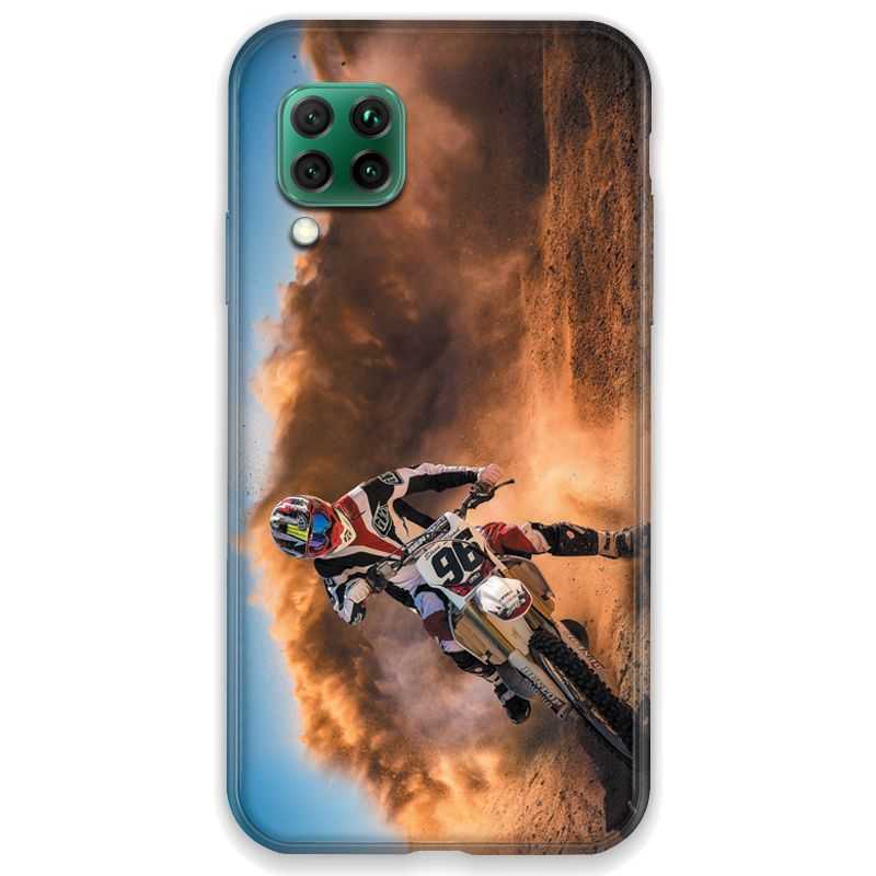 Coque pour Huawei P40 LITE Moto Cross Blanc