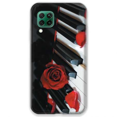 Coque pour Huawei P40 LITE Musique Rose Piano
