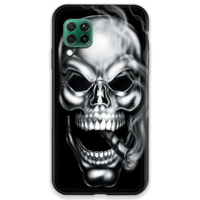 Coque pour Huawei P40 LITE tete de mort Fume