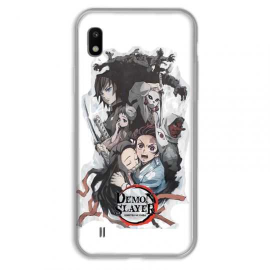 Coque pour Samsung Galaxy A10 Manga Demon Slayer Blanc