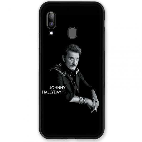 Coque pour Samsung Galaxy A20e Johnny Hallyday Noir