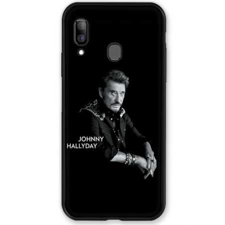 Coque pour Samsung Galaxy A20e Johnny Hallyday Noir