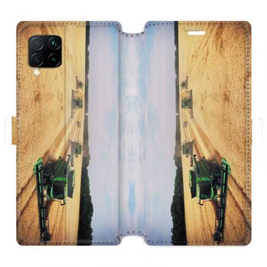 Housse cuir portefeuille pour Huawei P40 Lite Agriculture Moissonneuse
