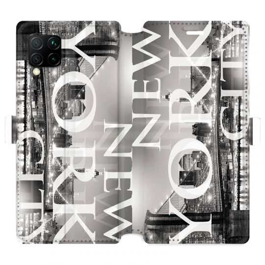 Housse cuir portefeuille pour Huawei P40 Lite Amerique USA New York