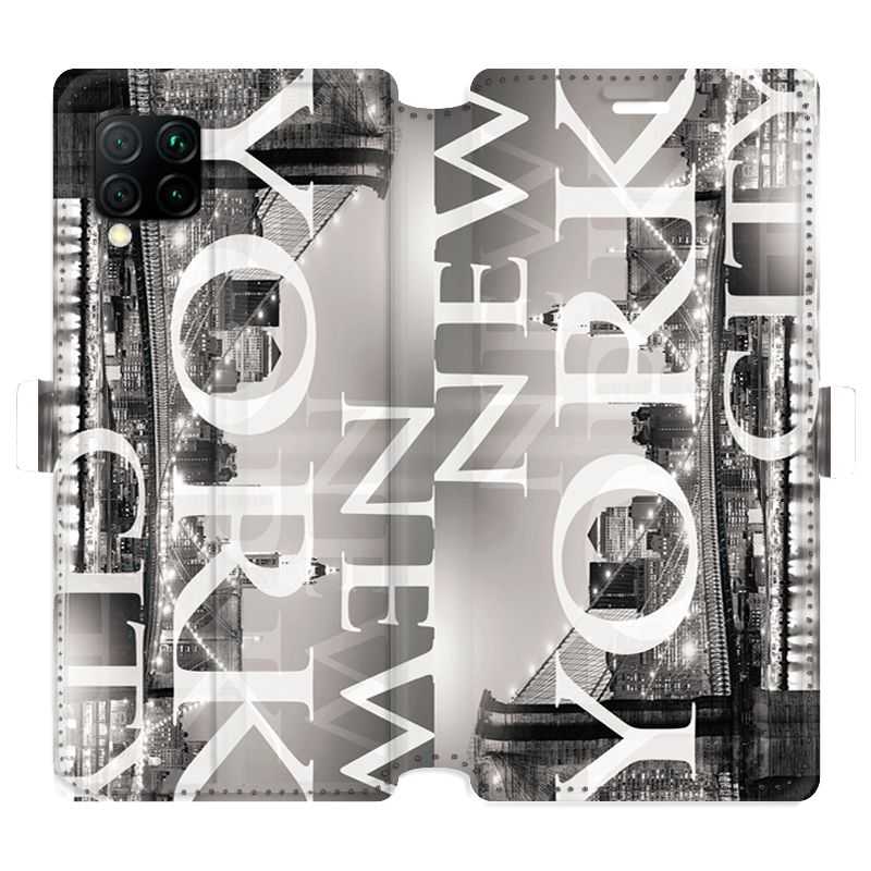Housse cuir portefeuille pour Huawei P40 Lite Amerique USA New York