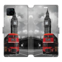 Housse cuir portefeuille pour Huawei P40 Lite Angleterre London Bus