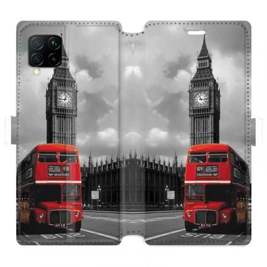 Housse cuir portefeuille pour Huawei P40 Lite Angleterre London Bus