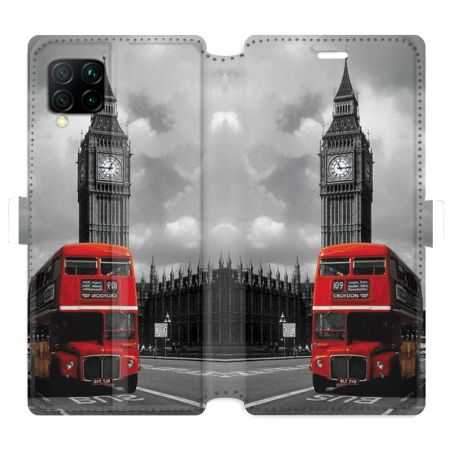 Housse cuir portefeuille pour Huawei P40 Lite Angleterre London Bus