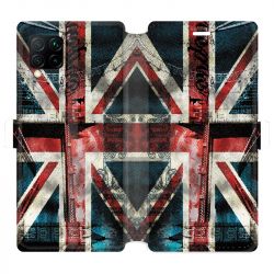 Housse cuir portefeuille pour Huawei P40 Lite Angleterre UK Jean's