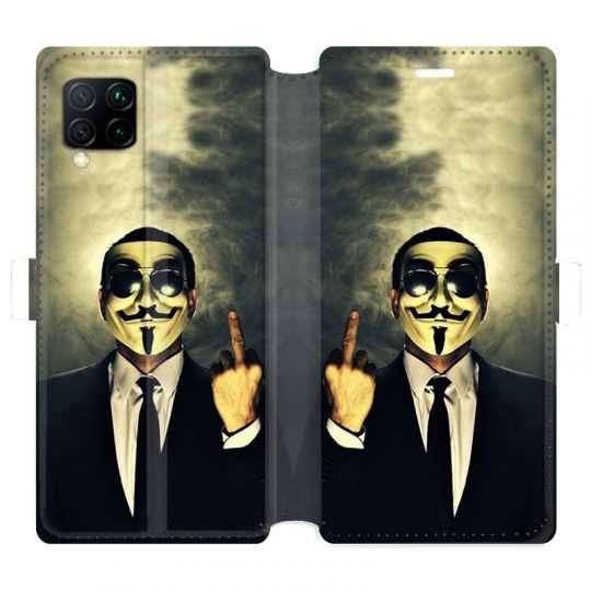 Housse cuir portefeuille pour Huawei P40 Lite Anonymous doigt