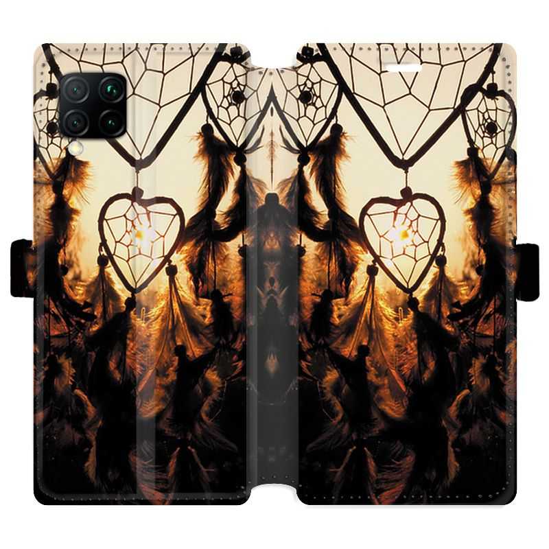 Housse cuir portefeuille pour Huawei P40 Lite attrape reve Noir