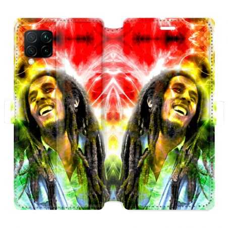 Housse cuir portefeuille pour Huawei P40 Lite Bob Marley Color