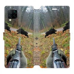 Housse cuir portefeuille pour Huawei P40 Lite chasse Vision Tir