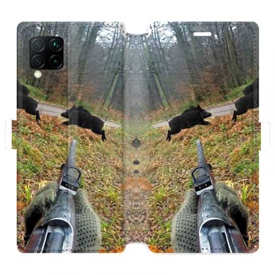 Housse cuir portefeuille pour Huawei P40 Lite chasse Vision Tir