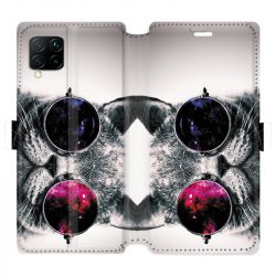 Housse cuir portefeuille pour Huawei P40 Lite Chat Fashion