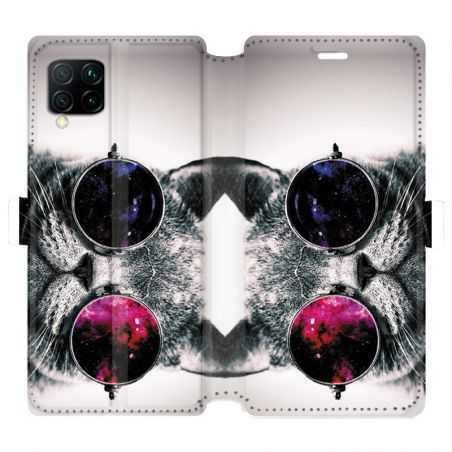 Housse cuir portefeuille pour Huawei P40 Lite Chat Fashion